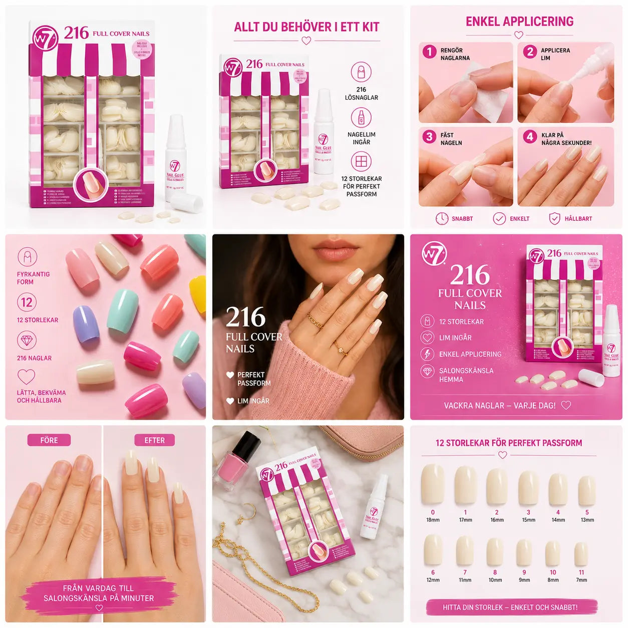 216 Full Cover Nails W7