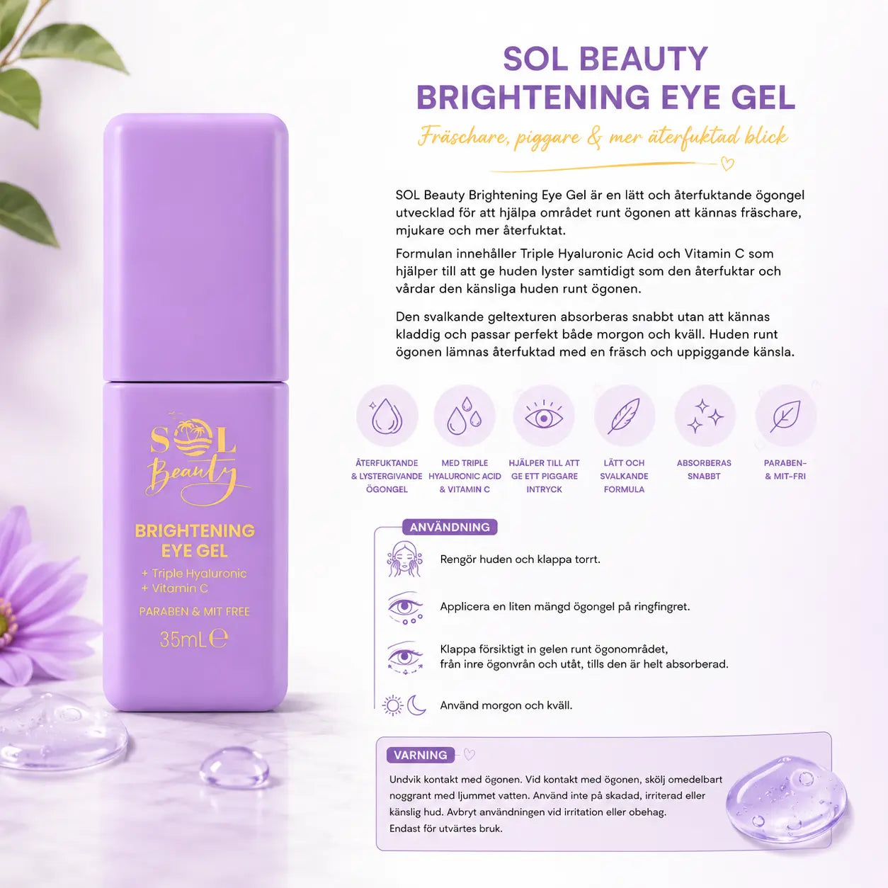 Brightening Eye Gel 35 ml Sol Beauty