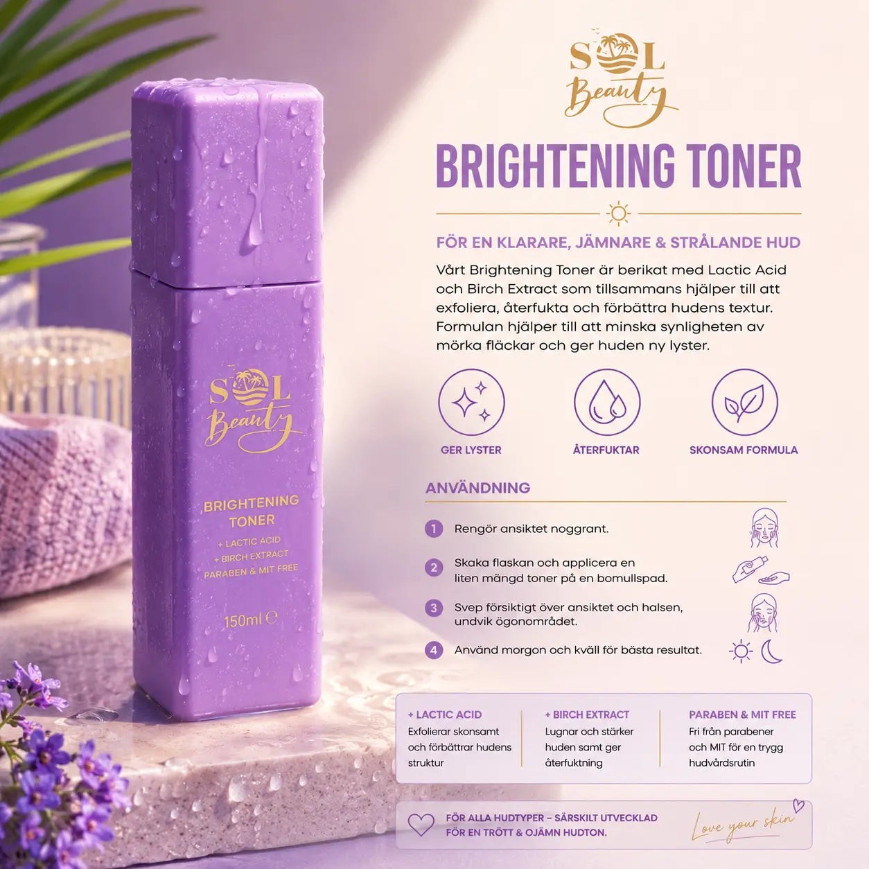 Brightening Toner 150ml Sol Beauty