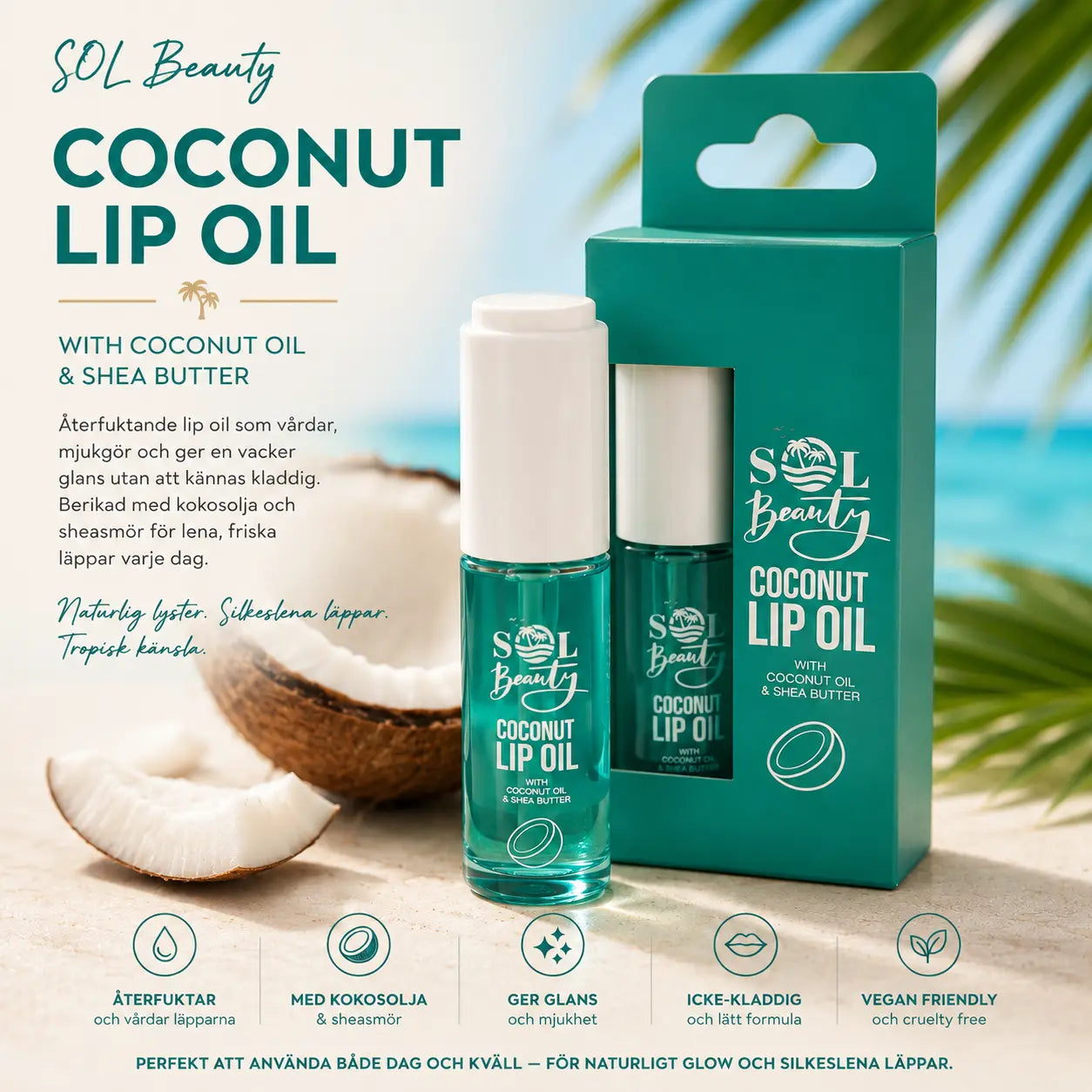 Coconut Lip Oil with Shea Butter & Coconut Sol Beauty