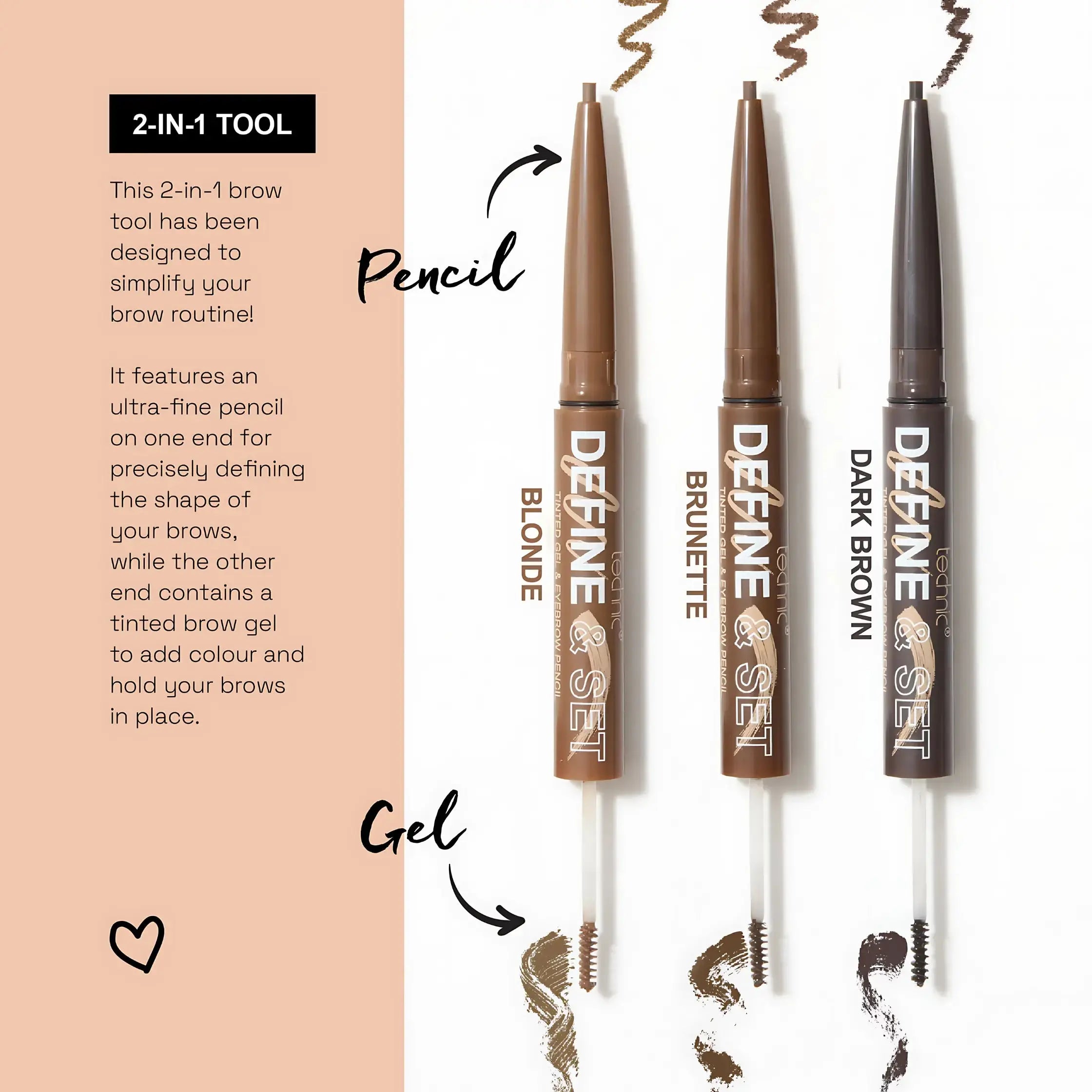 Technic Define & Set - Tinted Gel & Eyebrow pencil Technic