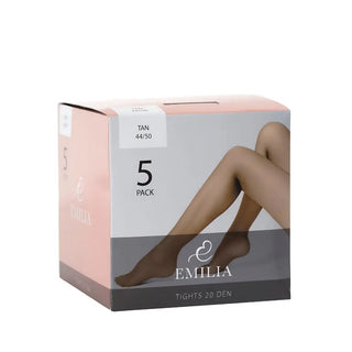 Emilia Strumpbyxa 20 DEN 5-Pack - Tan Wiges