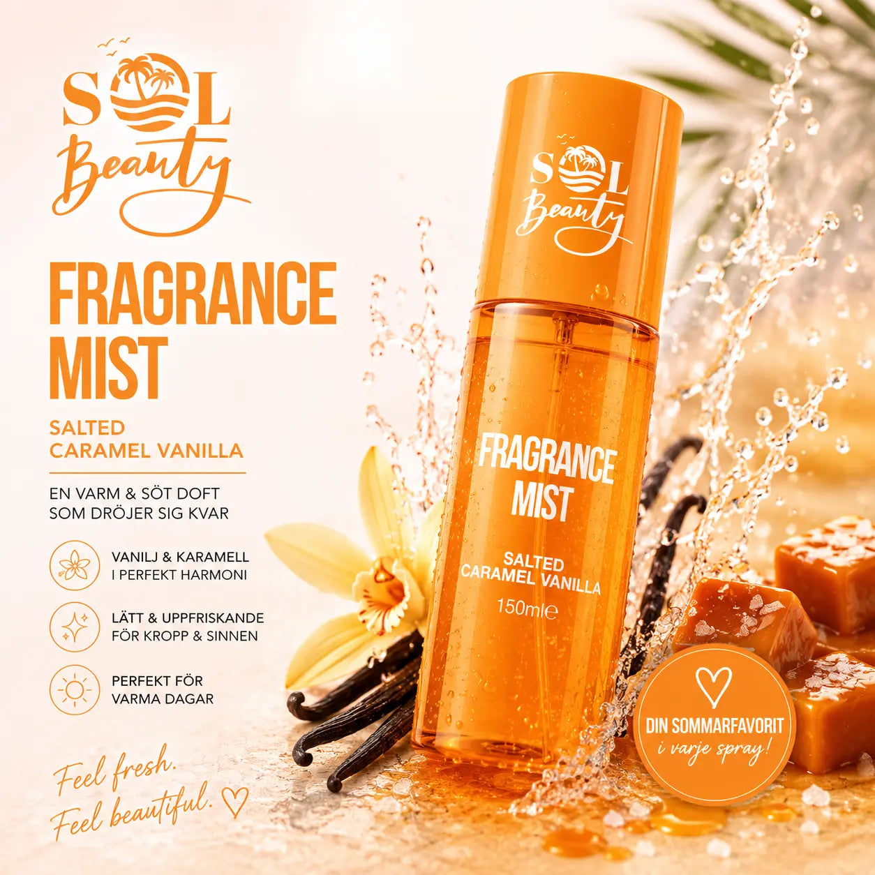 Fragrance Mist Salted Caramel & Vanilla 150 ml Sol Beauty