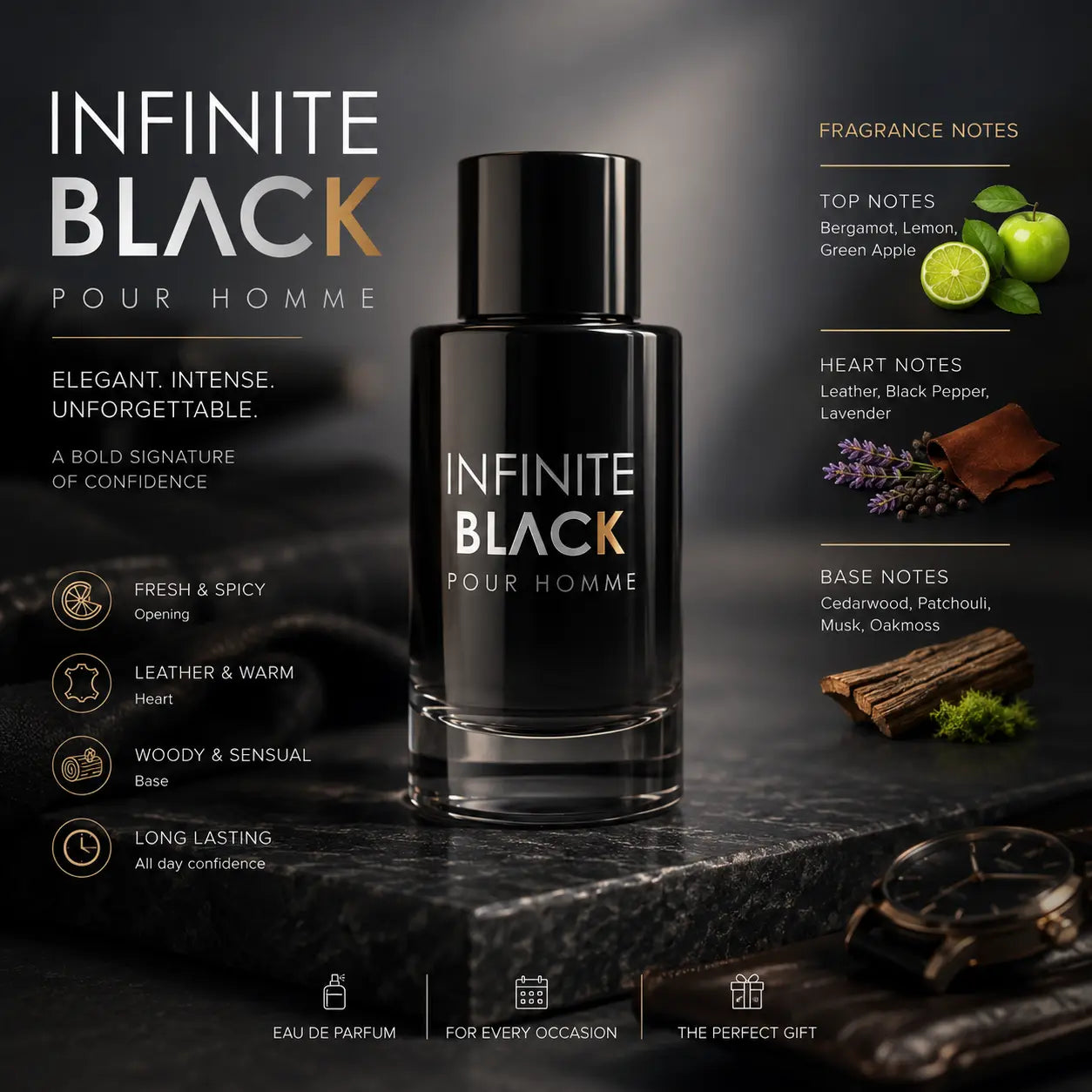 Infinite Black Eau De Cologne Pour Homme 100 ml Stellaz.se
