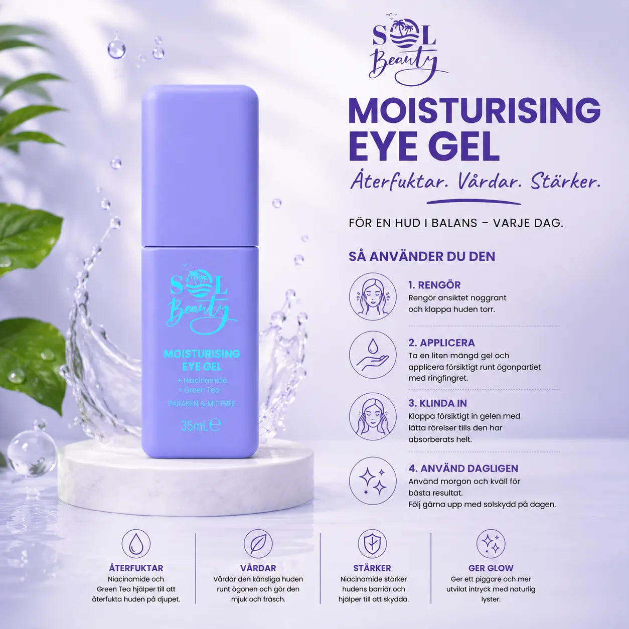 Moisturising Eye Gel 35 ml Sol Beauty