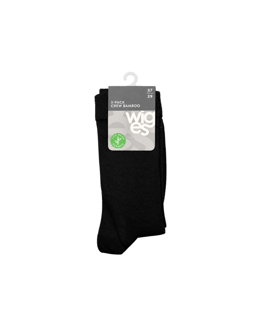Bamboo Crew Socks 3-Pack Black