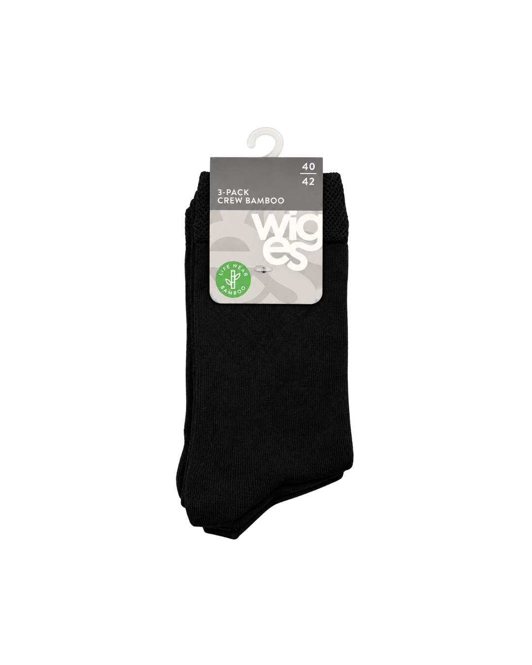 Bamboo Crew Socks 3-Pack Black