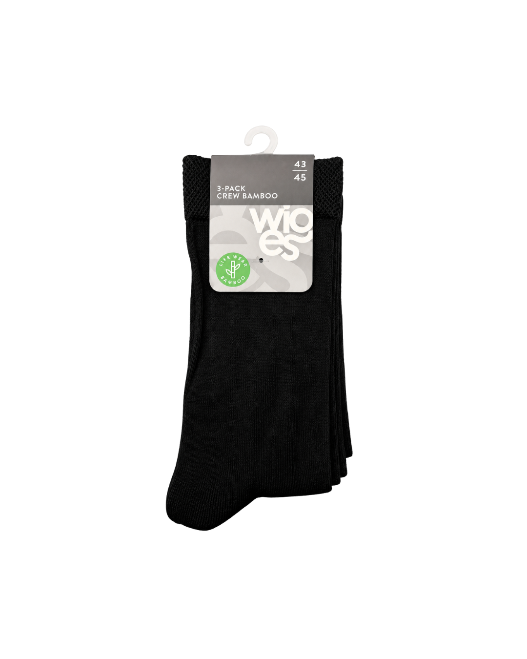 Bamboo Crew Socks 3-Pack Black