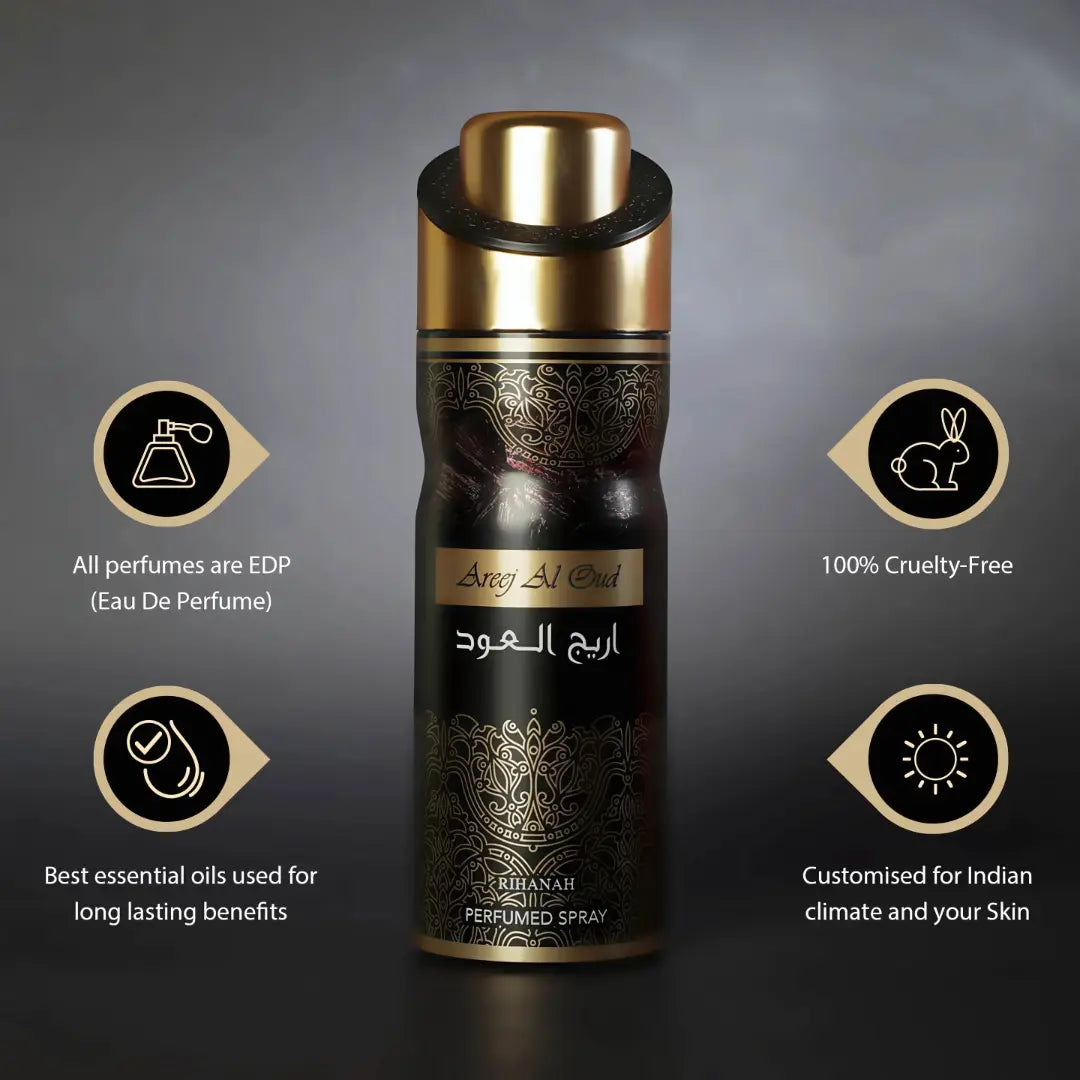 Rihanah Areej Al Oud Perfumed Spray For Men Rihanah