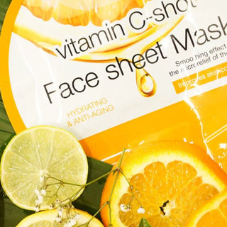 Sence Essentials Facial Sheet Mask 20ml +Serum Shot 5ml Vitamin C - Stellaz.se