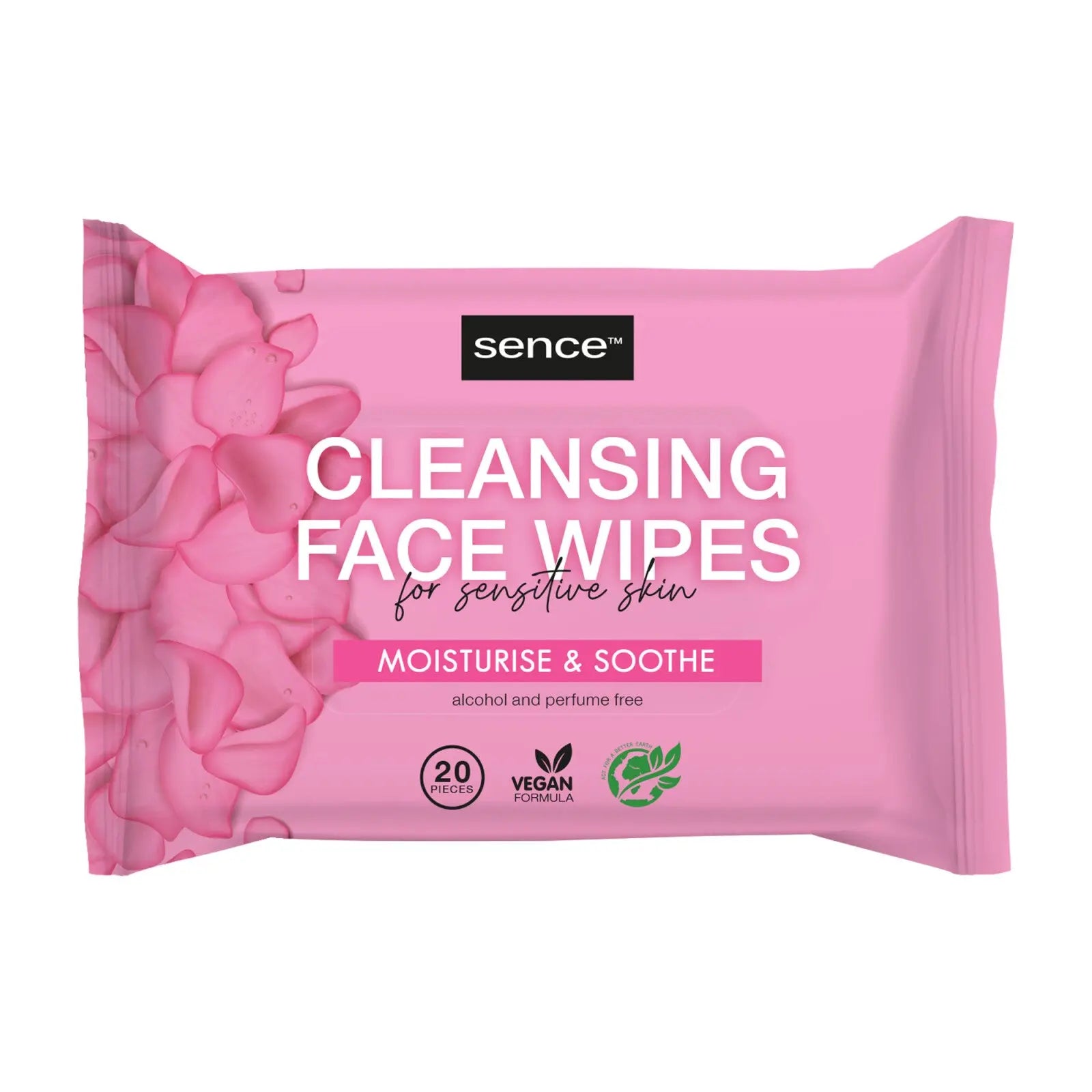 Sence Essentials - Moisturise & Soothe Cleansing Face Wipes For Sensitive Skin - Stellaz.se
