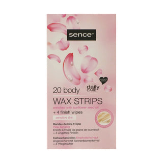 Sence Essentials Wax Strips 20pcs Body Sensitive Skin + 4 finish wipes - Stellaz.se