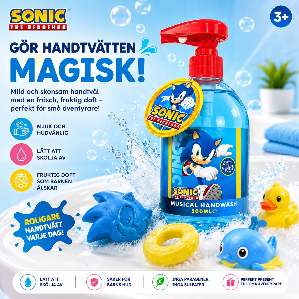 Sonic The Hedgehog Musical Handtvål 500 ml Sonic