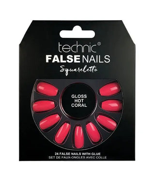 Technic False Nails Gloss Hot Coral Technic