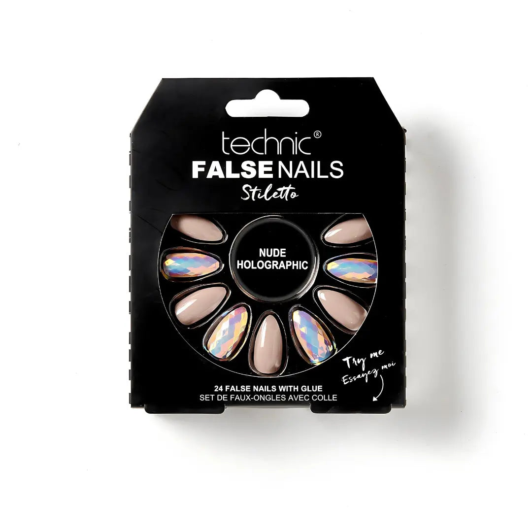 Technic False Nails Stiletto - Nude Holographic Technic