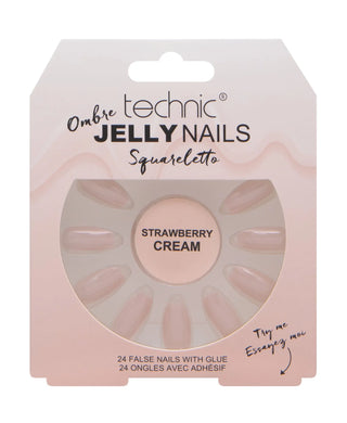 Technic Ombre Jelly Nail Squareletto - Strawberry Cream - Stellaz.se