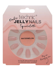 Technic Ombre Jelly Nail Squareletto - Watermelon - Stellaz.se