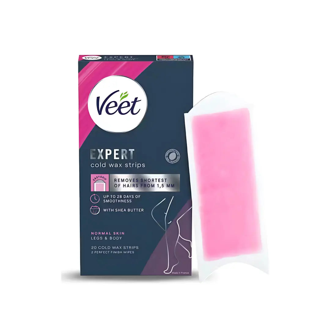 Veet Cold Wax Strips Legs & Body Normal Skin Hårborttagning 20 st Vadeco