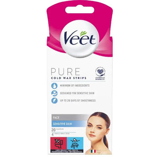 Veet Pure Cold Wax Strips Ansikte Sensitive Skin 20 st - Stellaz.se