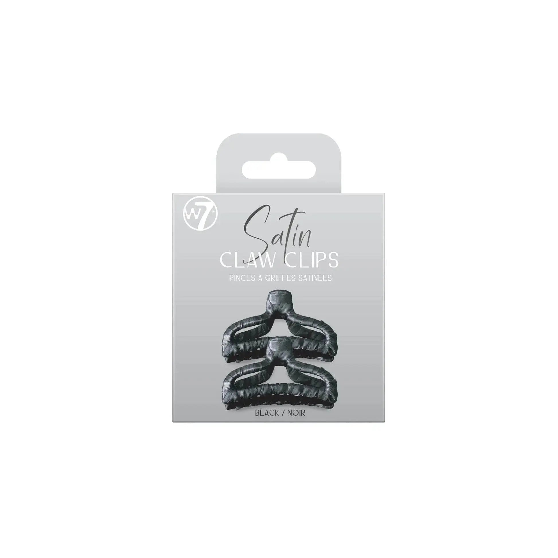 W7 Black Satin Hair Clips 2-pack W7