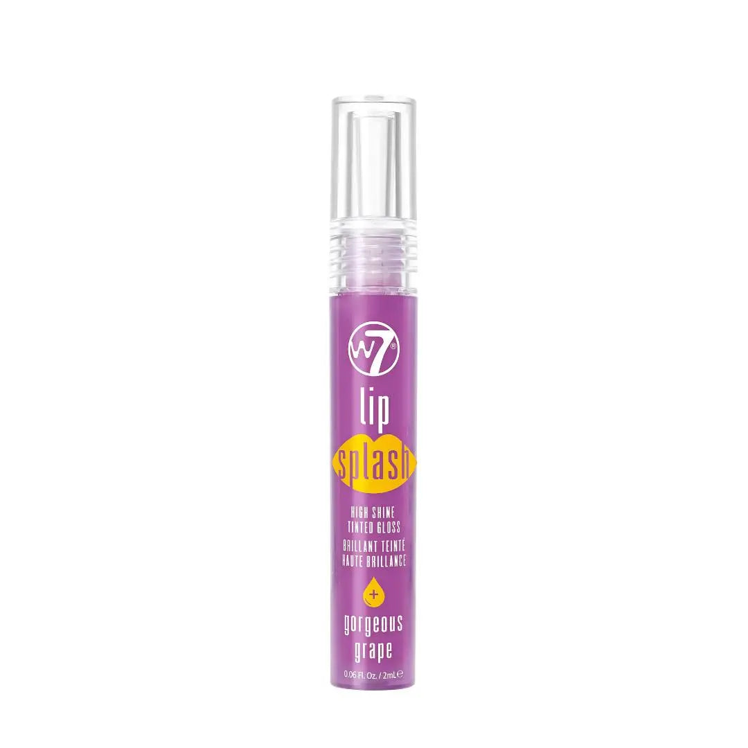 W7 Lip Splash  High Shine Tinted Gloss - Gorgeous Grape Warpaint Cosmetics