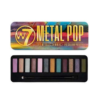 W7 Metal Pop Soft Metallic Shimmers Eyeshadow Palette W7