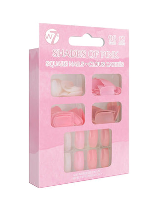 W7 Shades Of Pink 96 Pcs False Nails Set - Stellaz.se