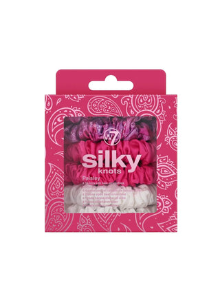 W7 Silky Knots Hair Scrunchies 6 Pack - Paisley Print - Stellaz.se